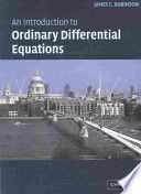 AN INTRODUCTION TO ORDINARY DIFFERENTIAL EQUATIONS